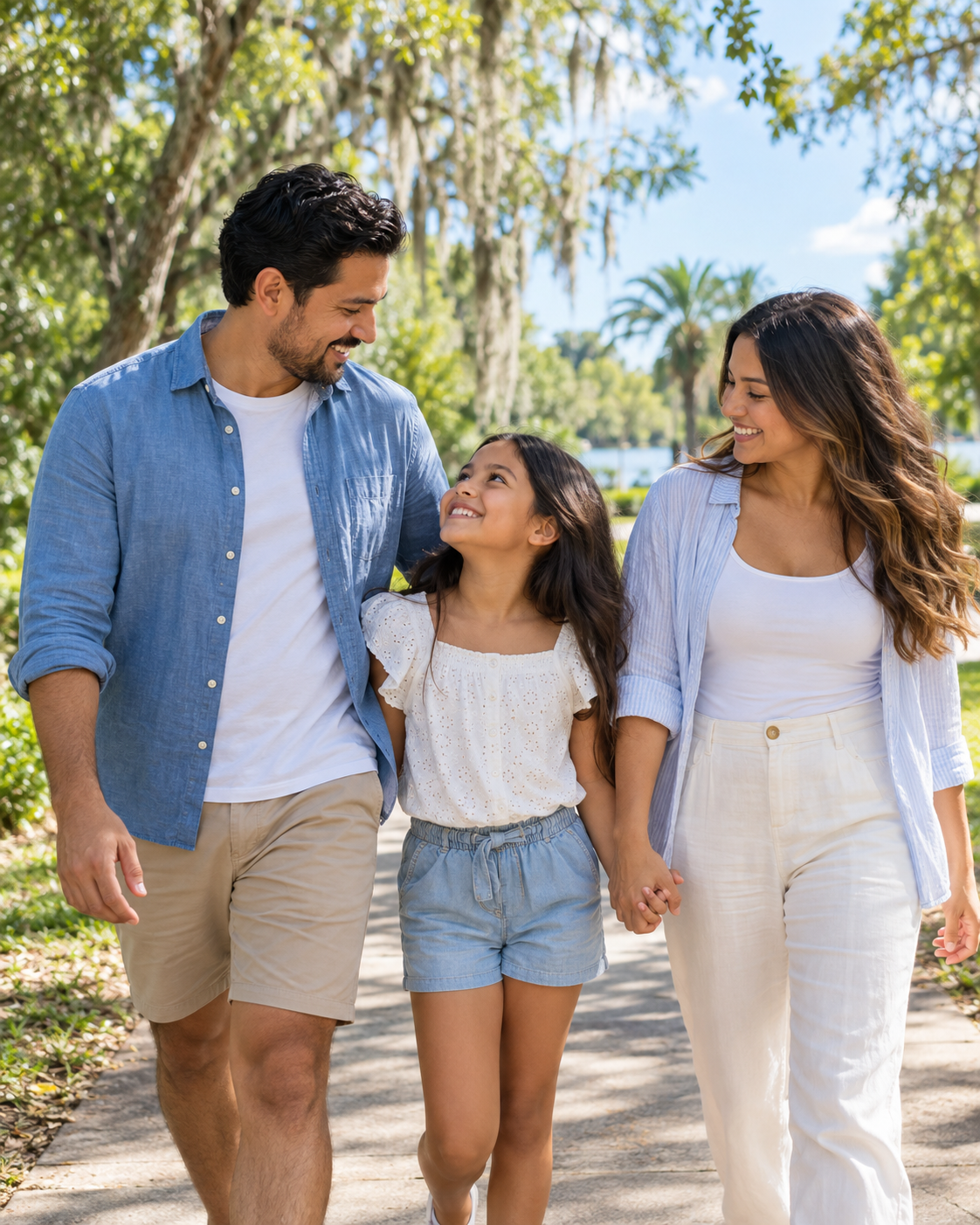 A family enjoying time together outdoors